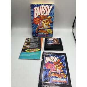 Bubsy Sega Genesis Game, Box, Manual, Cards, Postcard, Warranty Card